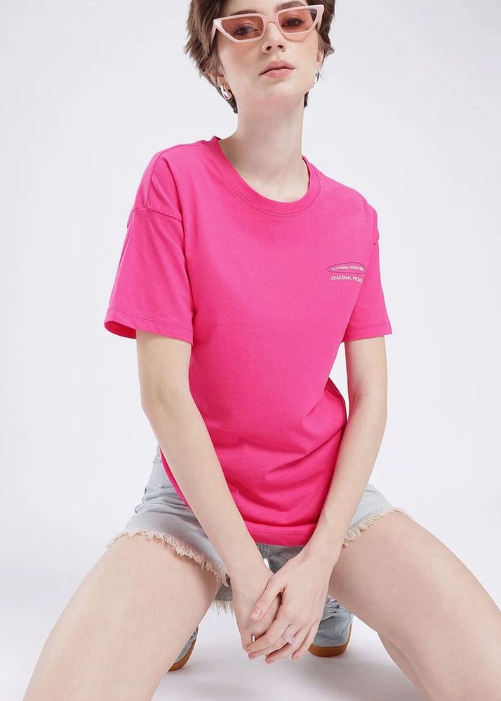 Vibrant Pink Graphic T-Shirt