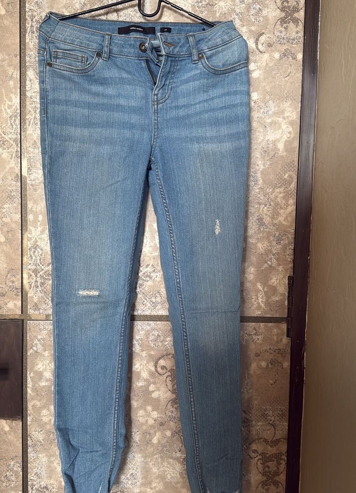 Light Wash Distressed Skinny Jeans