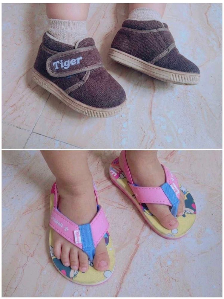 Combo of 2 Kids Footwear (Sleepers &amp; Winter Boots)