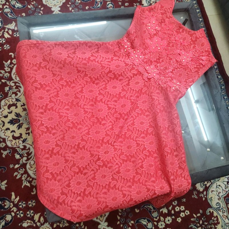 Elegant Pink Lace Top