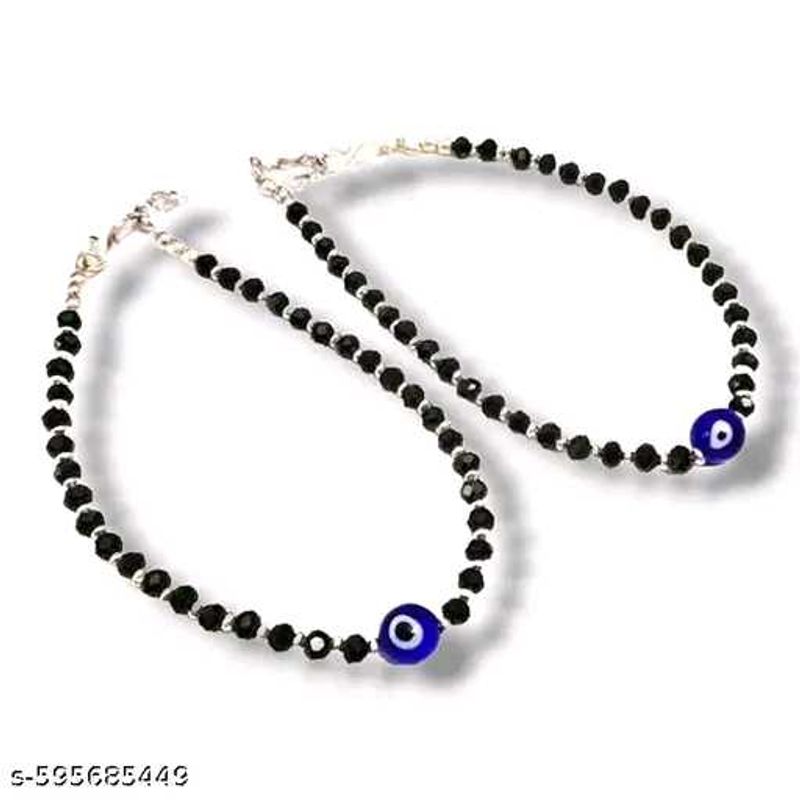 Evil Eye Beaded Ankletspack of 8