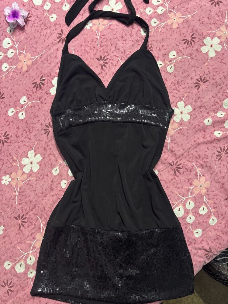 Y2k sequin Halter Dress/top