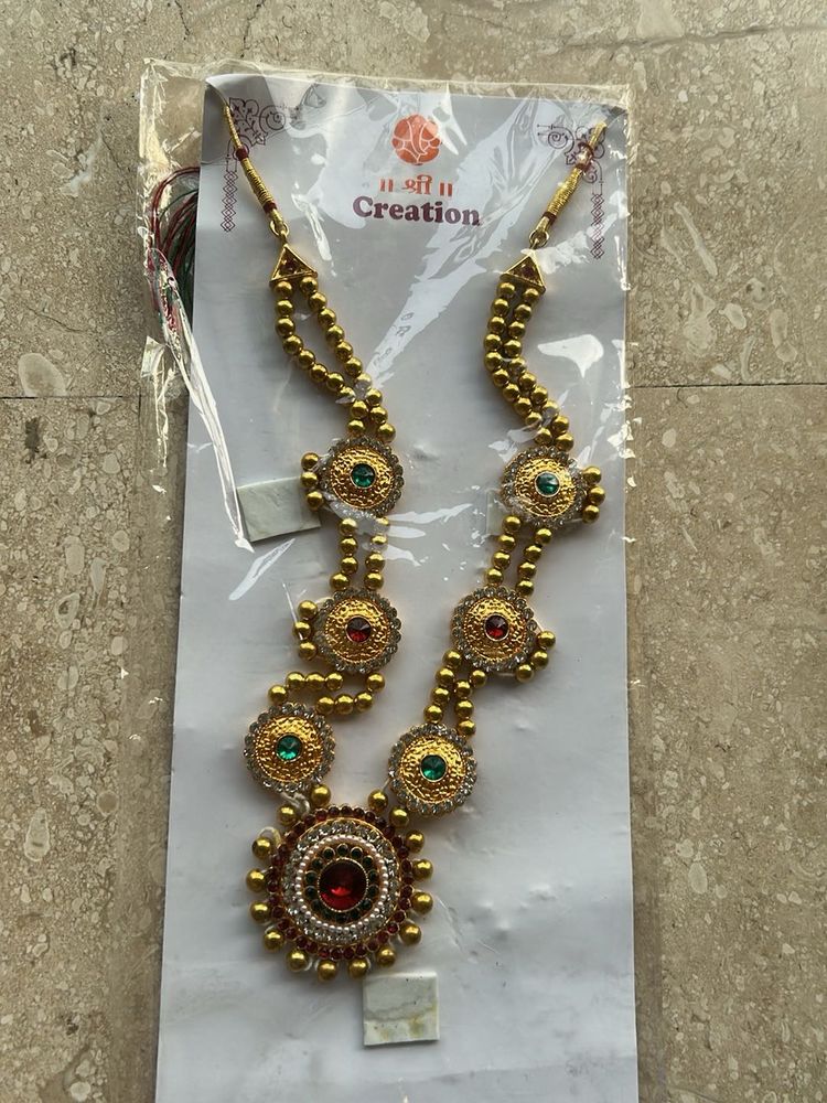Ethnic Gold Tone Necklace Set