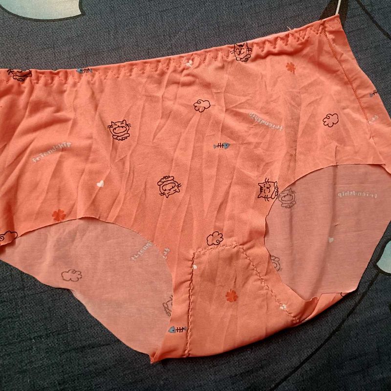 Peach Cartoon Print Briefs