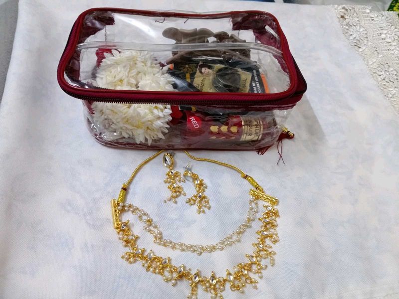 Gold Plated Pearl Necklace Set