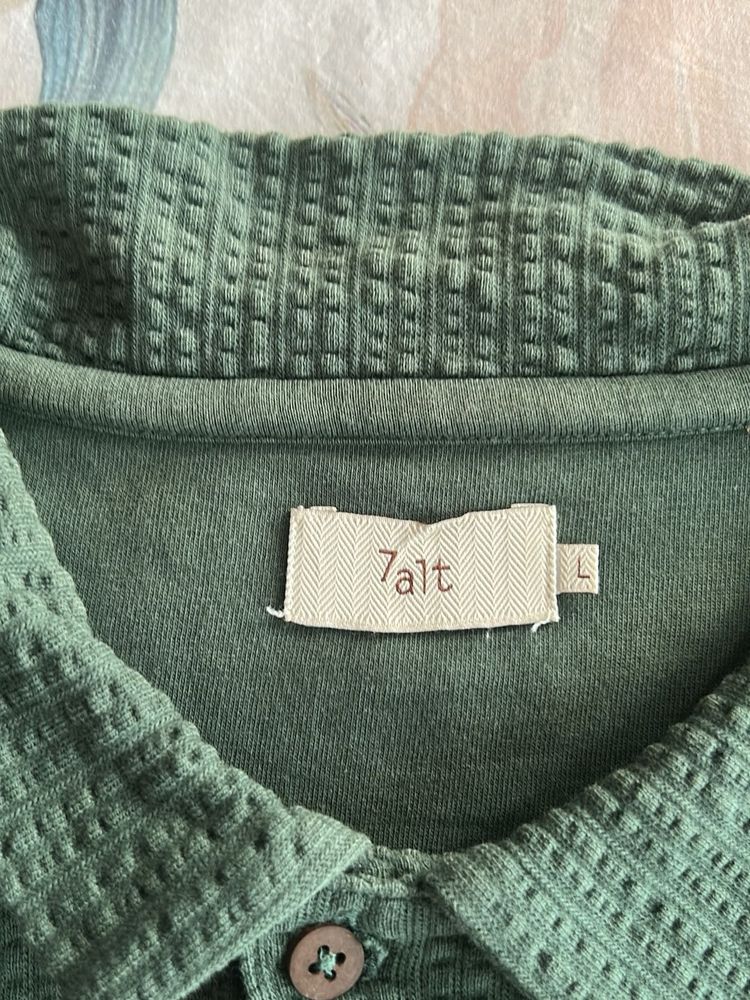 Green Textured Polo Shirt