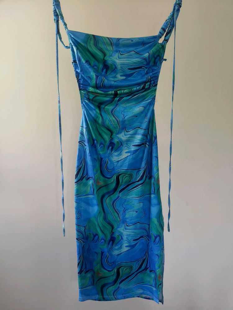 Blue marble bodycon Dress