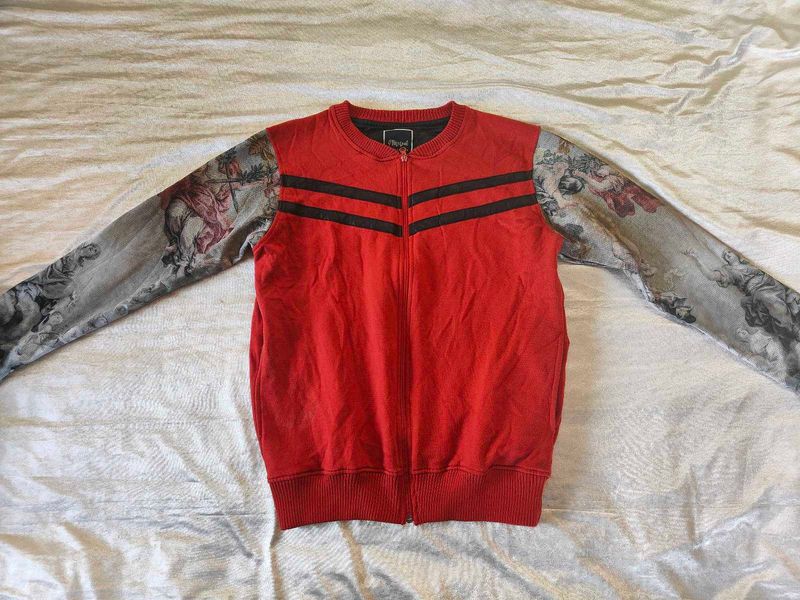 Red Graphic Print Jacket