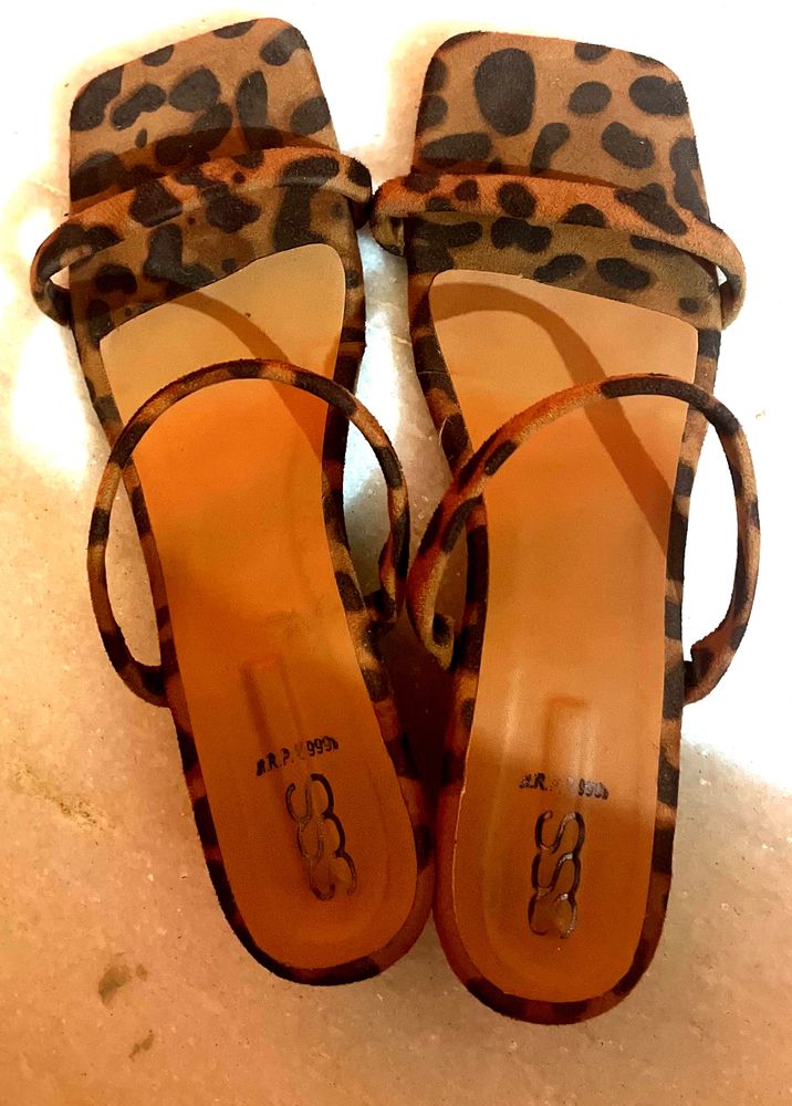 Block Heels In Brown And Black Color
