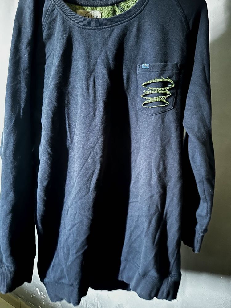 Distressed Navy Crewneck Sweatshirt spykar