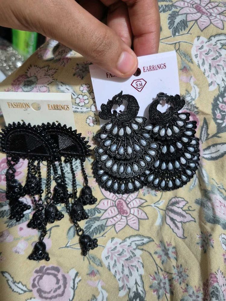 Black Jhumka Earrings