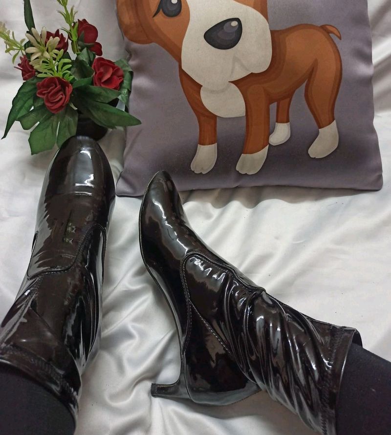 Zara Ankle Boot (patent shiny Pu Leather)