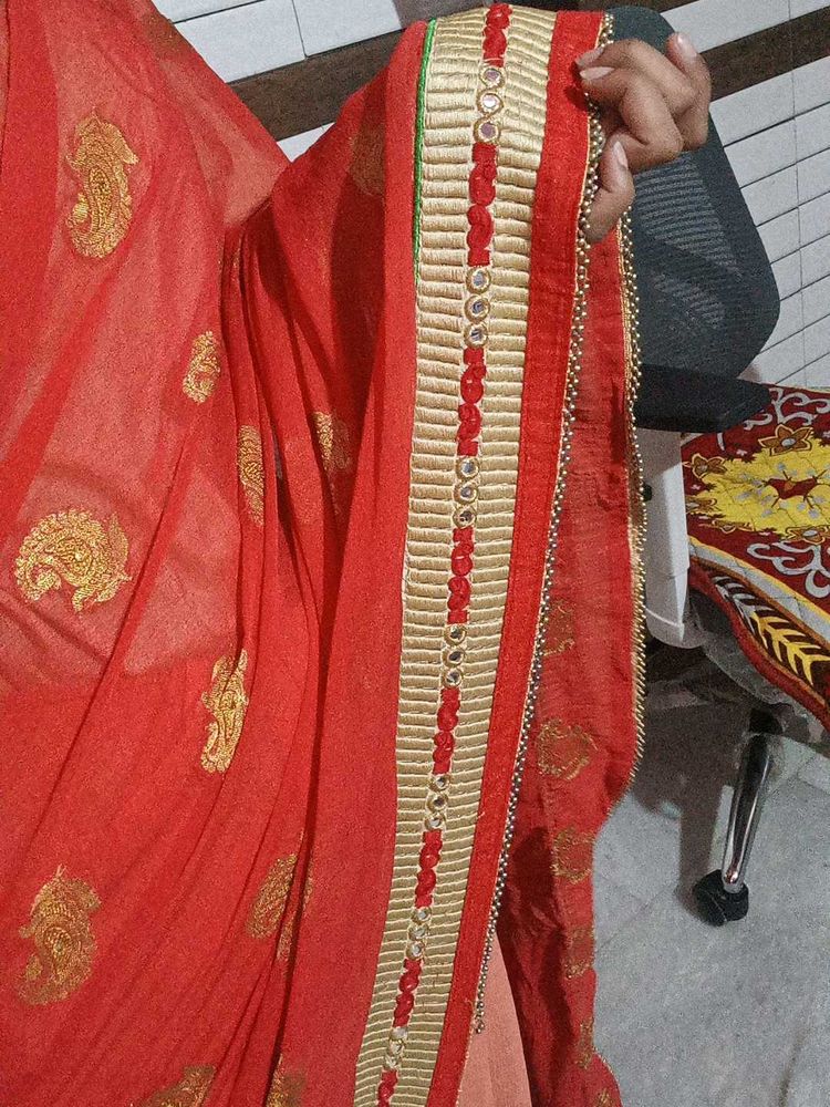 beautiful red saaree