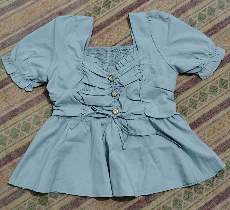 Blue peplum Top 🔵🔵