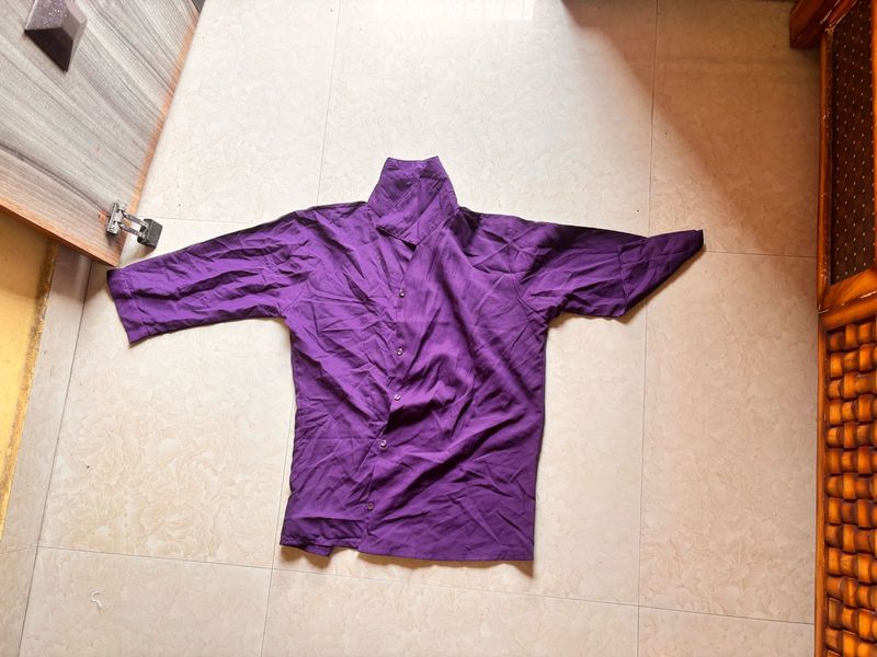 Men's Purple Button-Up Shirt