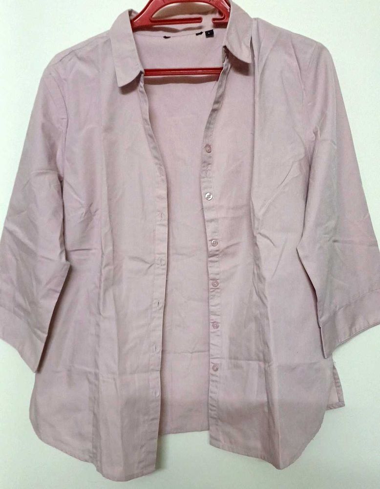 Light Pink Collared Button-Up Shirt