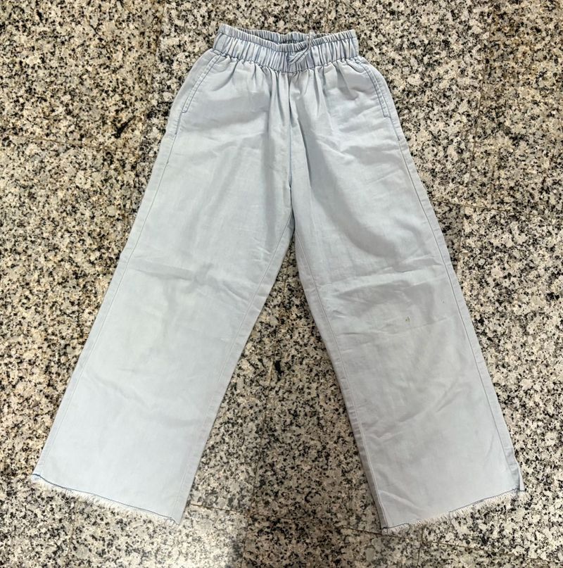 Light Blue Elastic Waist Pants
