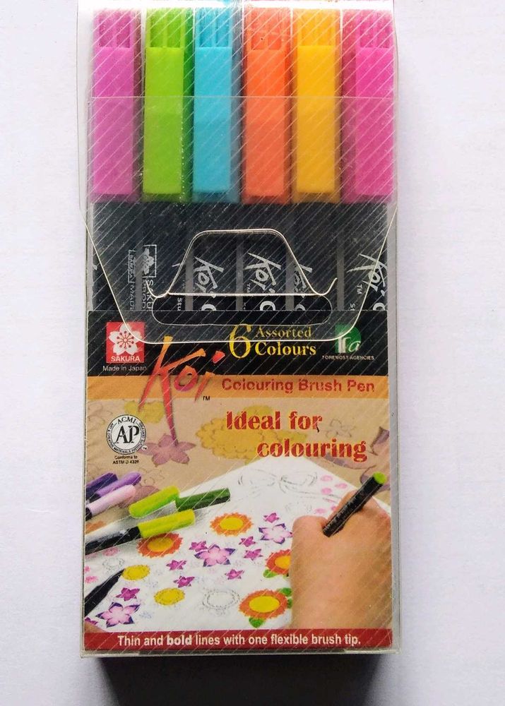 Sakura Koi Colouring Brush Pens - 6 Colors
