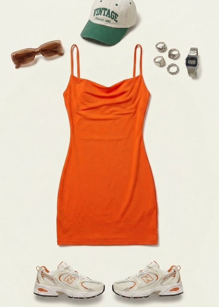 Forever 21 Vibrant Orange Mini Dress