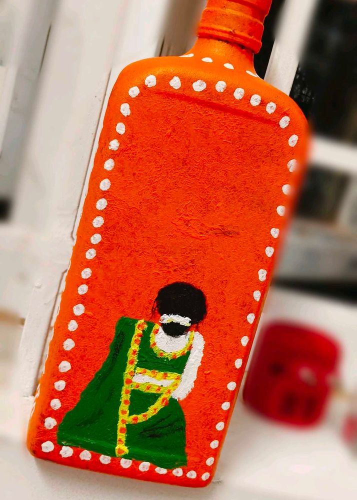 Hand-Painted Decorative Bottle