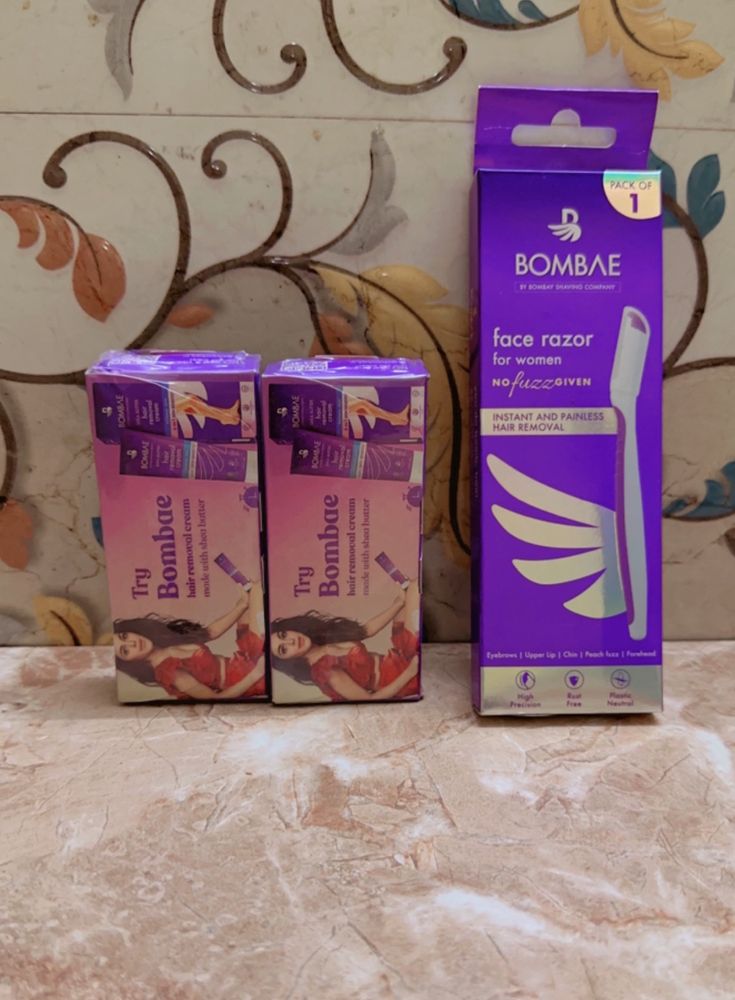 Hair Removal Cream + Face Razor
