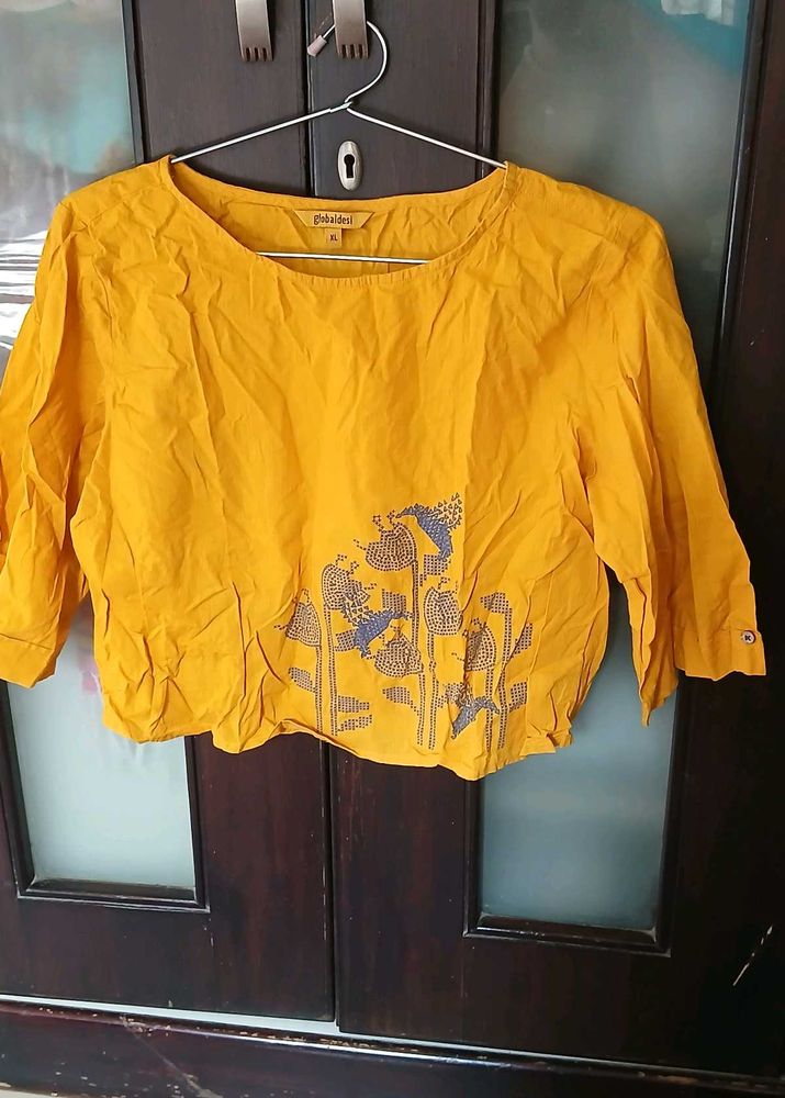 Yellow Crop Top - XL Size