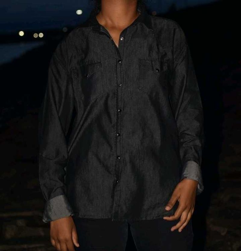 Classic Black Denim Shirt