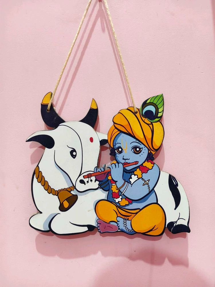 Cute Krishna Cow wall hanging