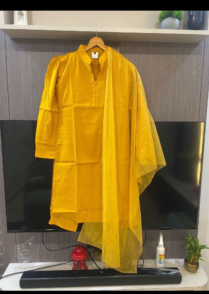 Elegant Yellow Kurta Set with Dupatta
