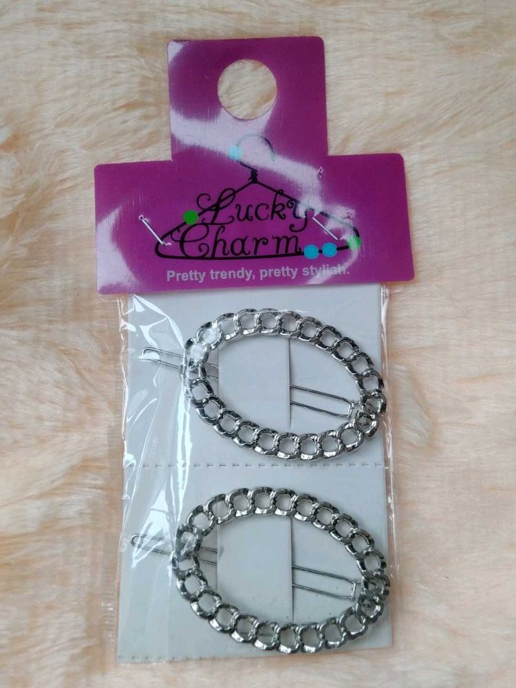 Oval Chain Hair Pins Set