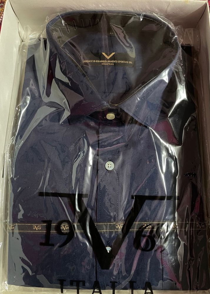 Versace Men's Navy Blue Shirt