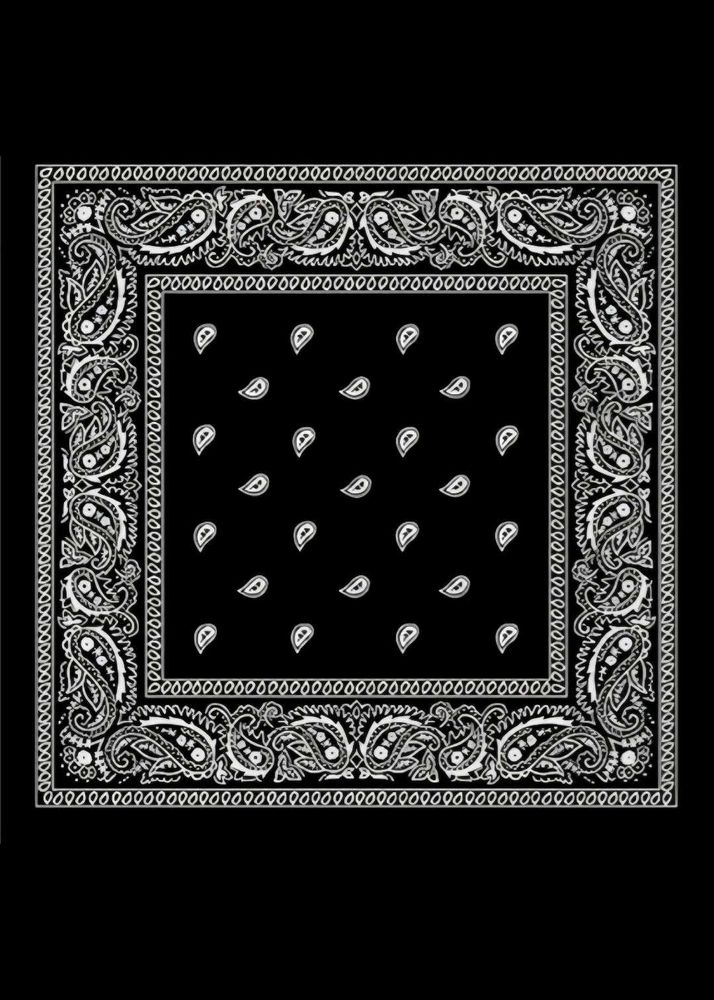 Classic Black Paisley Bandana