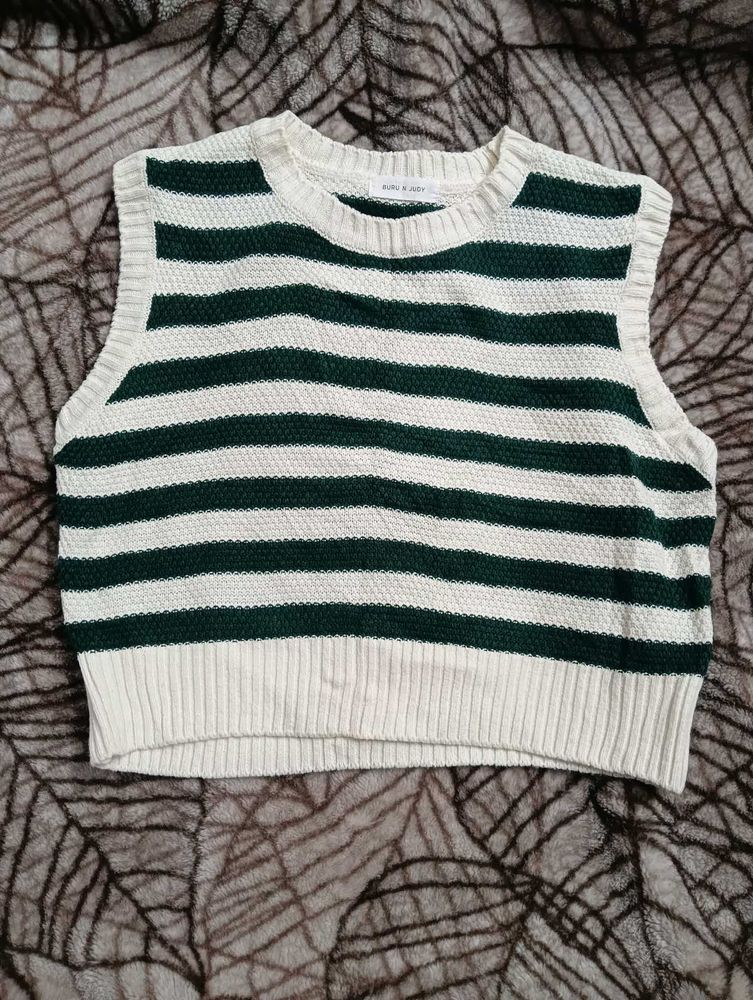 Striped Knit Vest - Trendy Layering