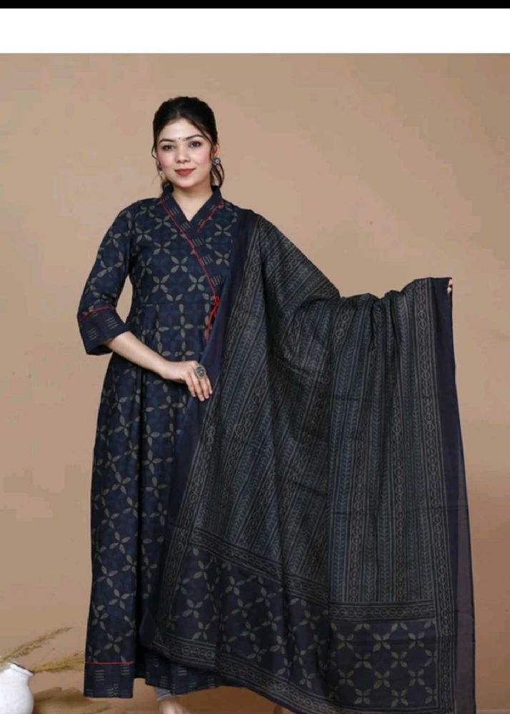 Elegant Navy Kurta Set with Dupatta