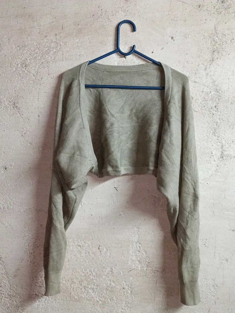 Lightweight Cropped Open-front Shrug