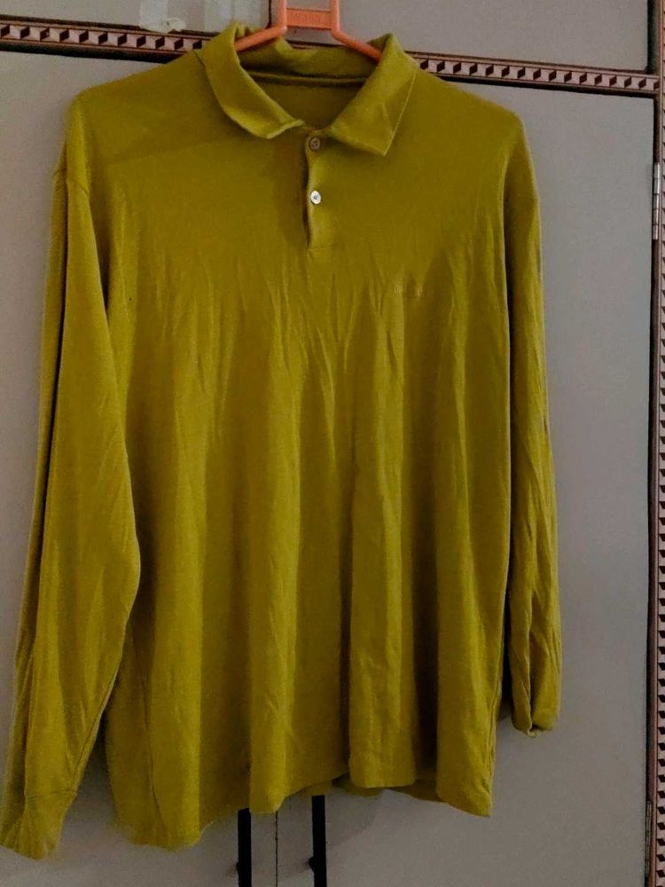 Long Sleeve Mustard Polo Shirt