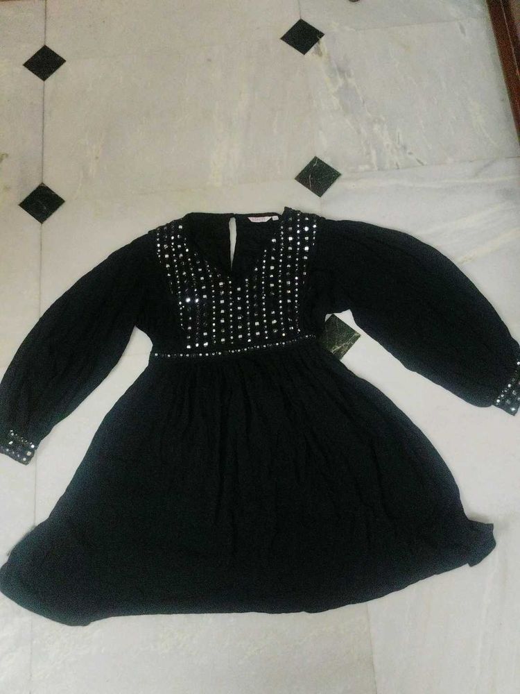 balloon sleeves frock style short kurti