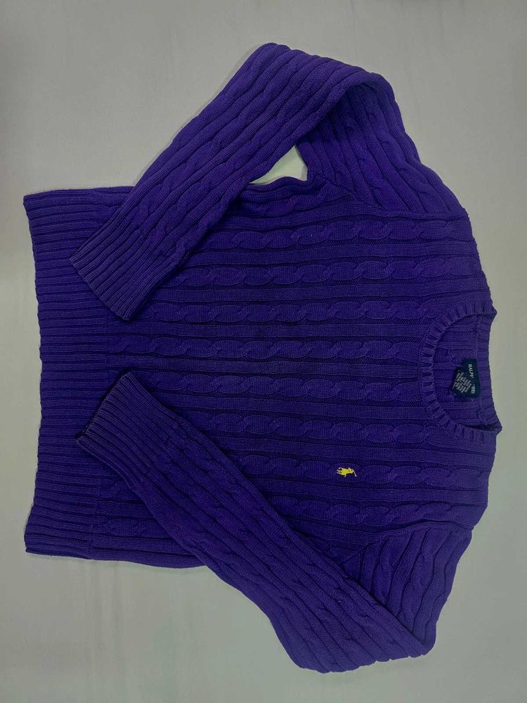 ralph lauren purple cable knit