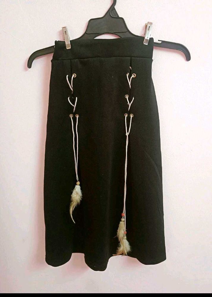 Boho Black Mini Skirt