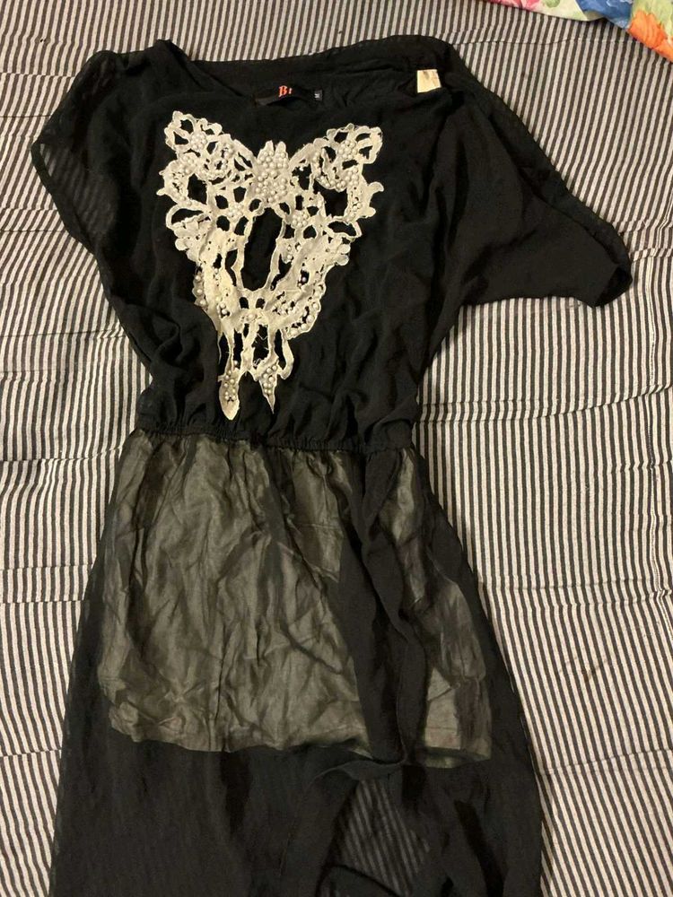 Black Lace Detail Dress