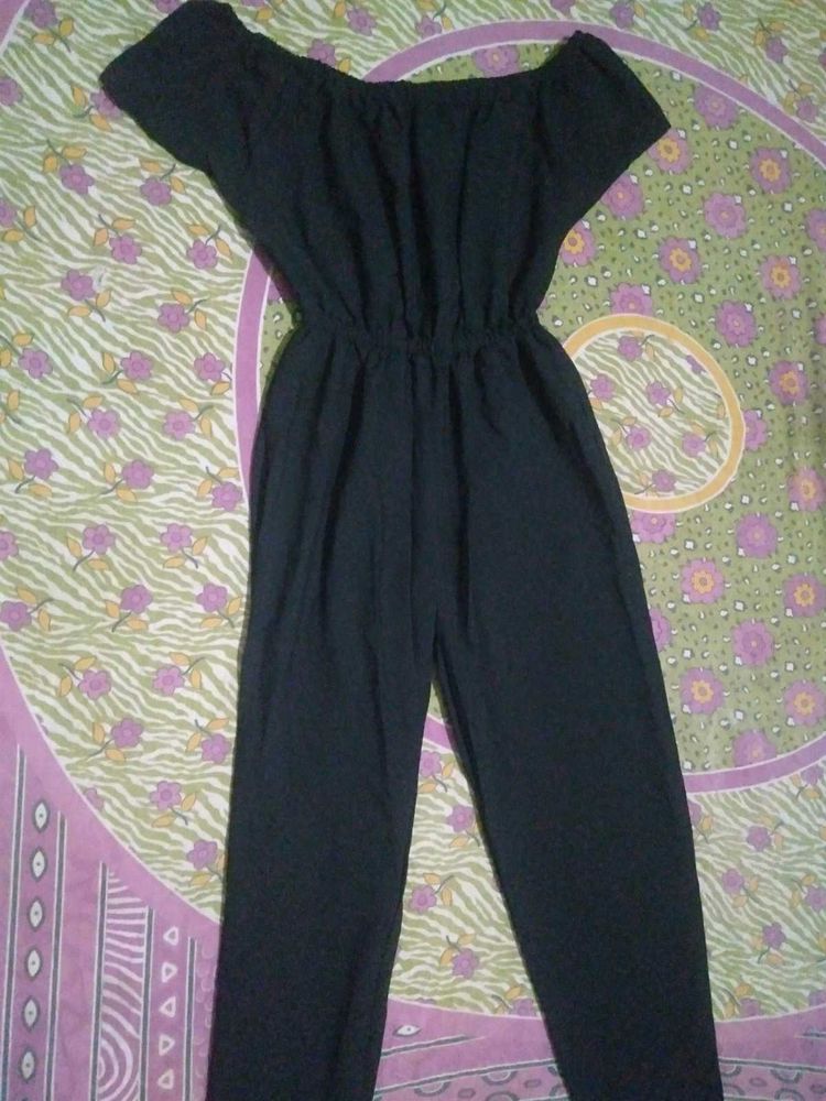 Chic Off-Shoulder Black Jumpsuit
