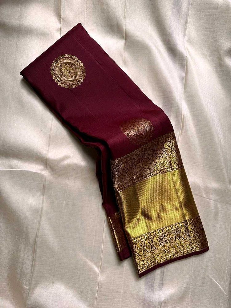 Maroon Kanjeevaram Silk Saree