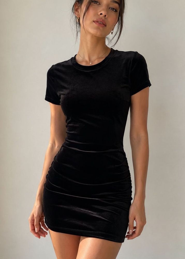 Black Velvet Bodycon Dress