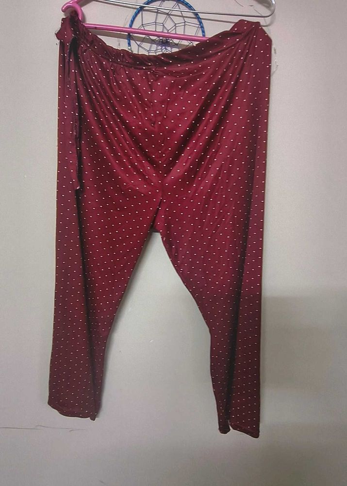 Maroon Polka Dot Night Pant