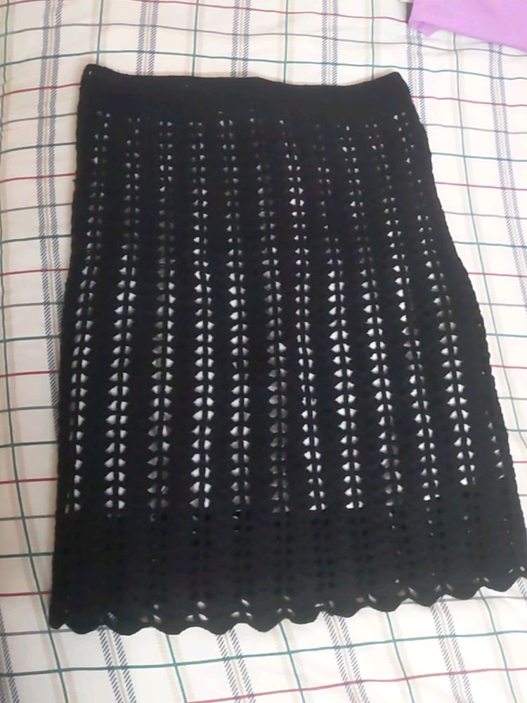 Black Crochet Skirt