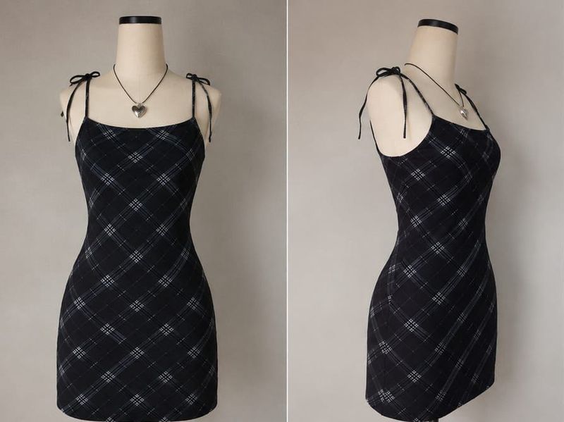 checkered bodycon dress XS