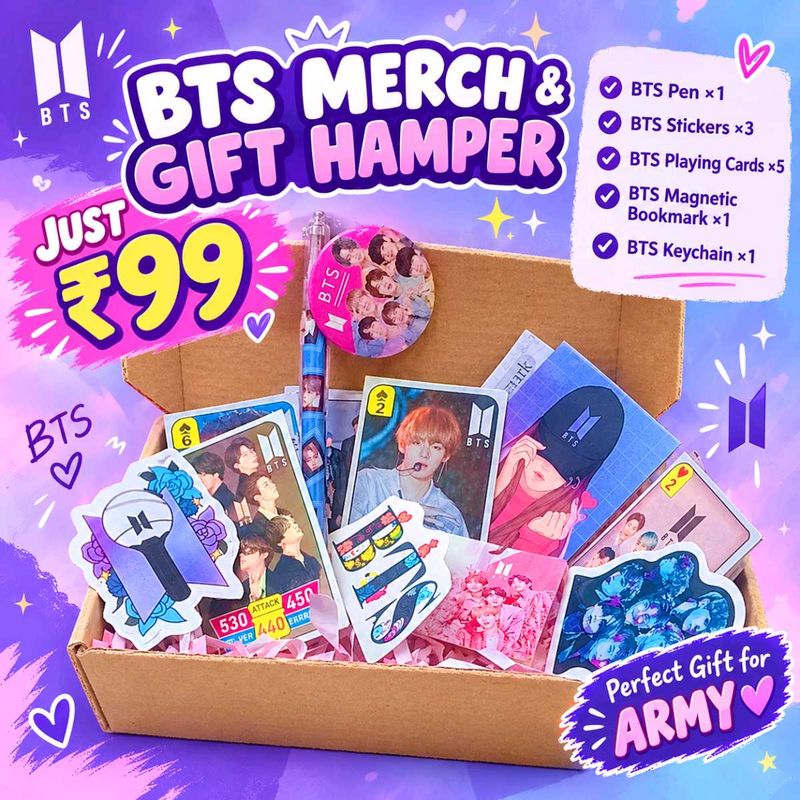 💜 BTS merch &amp; gift hamper for just 99₹ ✨