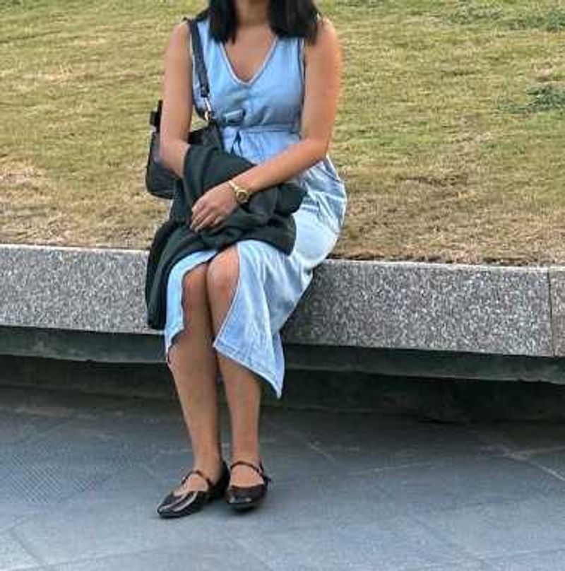 Light Blue Denim Midi Dress