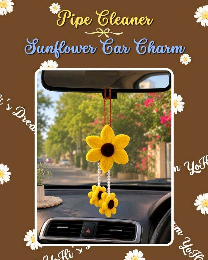 Sunflower Car Charm Decor
