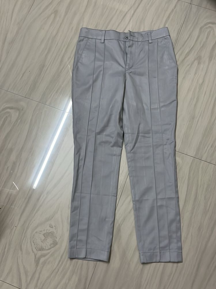 Grey Cropped Trousers